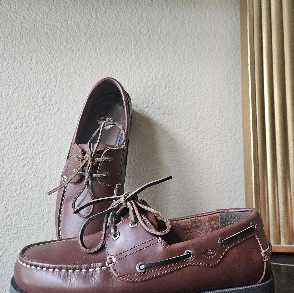 Dockers Castaway Boat Shoes 9.5 Raisin Leather
